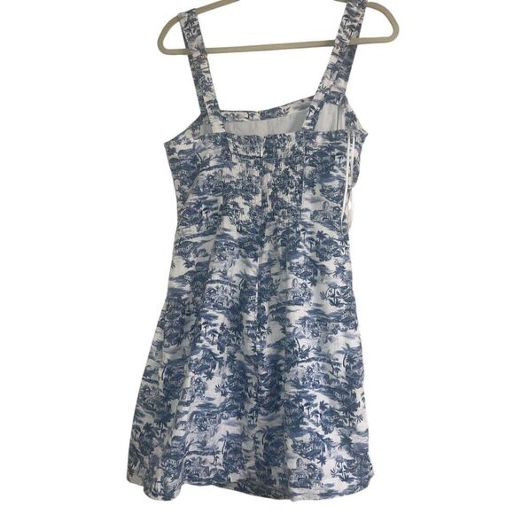 ✨Abercrombie & Fitch Linen-Blend Ruched Squareneck Mini Sz Medium Dress✨ - Picture 5 of 7